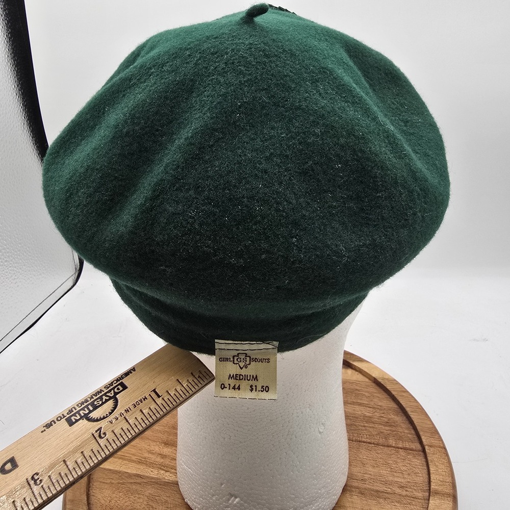 X3 Vintage Girl Scouts of America Green Berets Wool 1970's - Picture 3 of 9